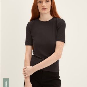 Frank & Oak Soft Ribbed T-Shirt in Black